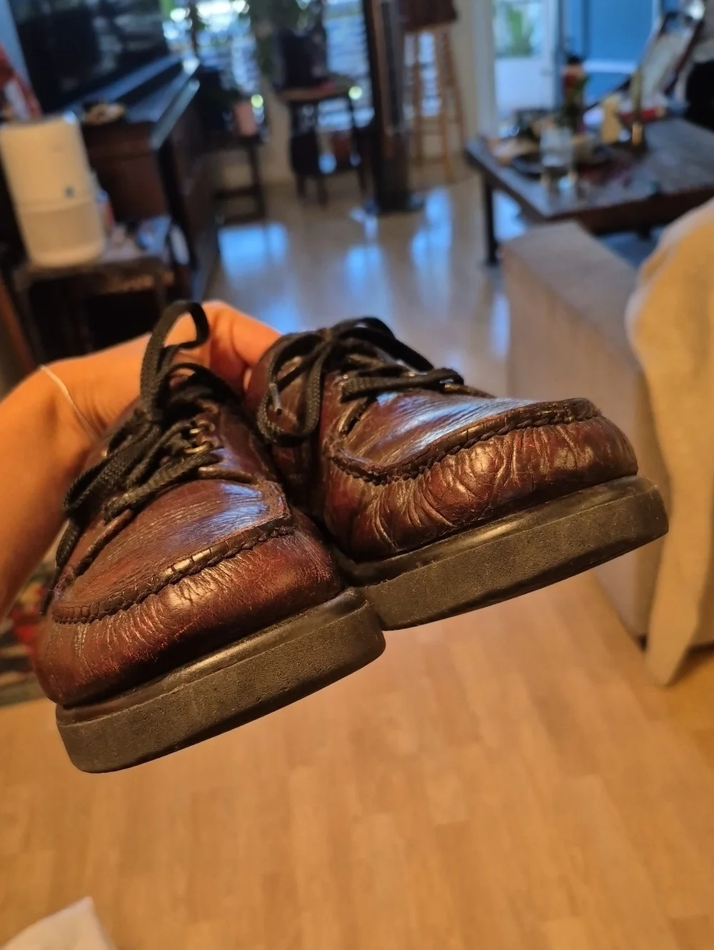 SAS Brown Maroon Leather Shoes